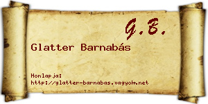 Glatter Barnabás névjegykártya